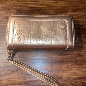 Gold Wristlet Clutch wallet